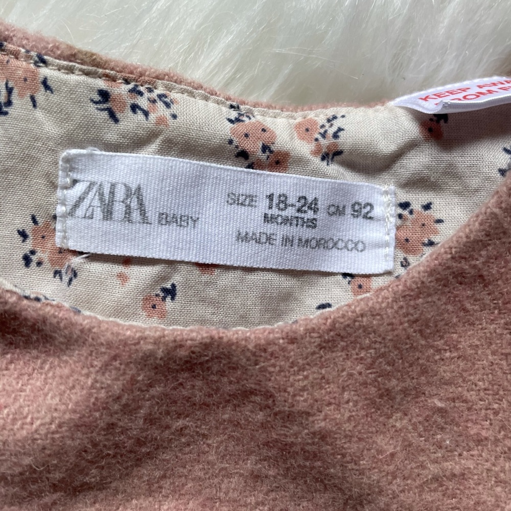 Zara Baby Girl Button Flannel Dress 18-24 - Picture 3 of 7
